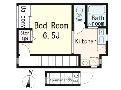 メゾン・ディライト(1K/2階)の間取り写真