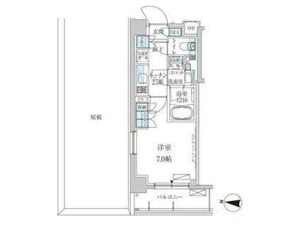 パークアクシス池上(1K/5階)の間取り写真