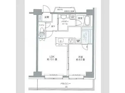 プライムアーバン豊洲(1LDK/9階)の間取り写真