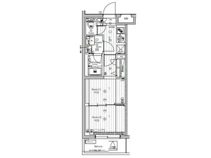 PREMIUM CUBE 武蔵新田(2K/3階)の間取り写真