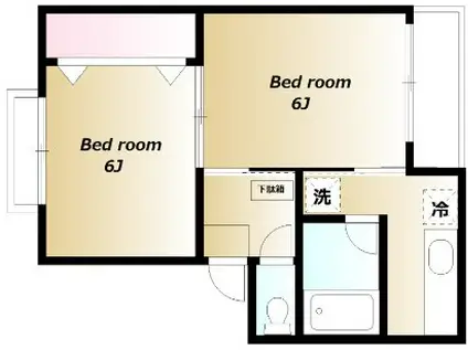 西山花園(2K/1階)の間取り写真