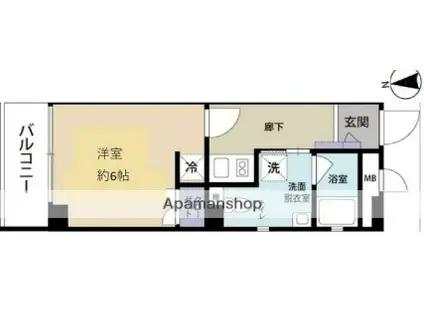 小鳩プレイス(1K/2階)の間取り写真