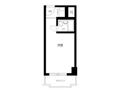 芝ダイヤハイツ(ワンルーム/6階)の間取り写真