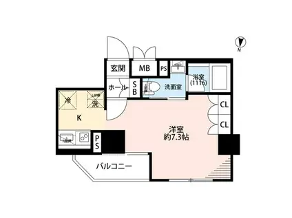 プレール・ドゥーク本所吾妻橋Ⅵ(ワンルーム/5階)の間取り写真