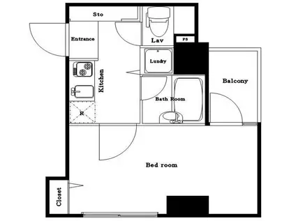パレステュディオ五反田(1K/5階)の間取り写真