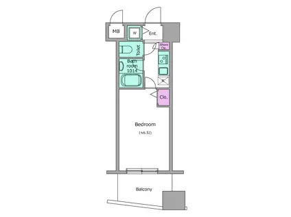 アーバネックス戸越銀座(1K/6階)の間取り写真