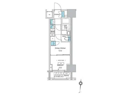 プレディアコート錦糸町スカイビュー(1DK/7階)の間取り写真