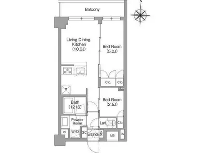 BPRレジデンス大島(2LDK/1階)の間取り写真