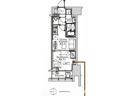 ベルファース蒲田ウエスト(1DK/13階)の間取り写真