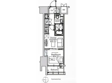 ベルファース蒲田ウエスト(1DK/10階)の間取り写真