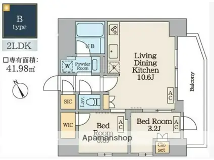GARDEN XAVIS南蒲田(2LDK/9階)の間取り写真