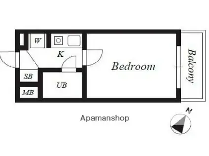 ルーブル南馬込(1K/1階)の間取り写真