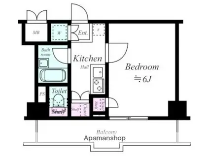 ルーブル下丸子弐番館(1K/1階)の間取り写真
