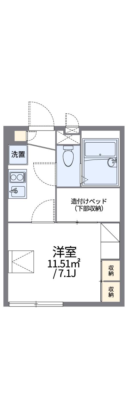 レオパレスSUNFLOWERⅡ(1K/2階)の間取り写真