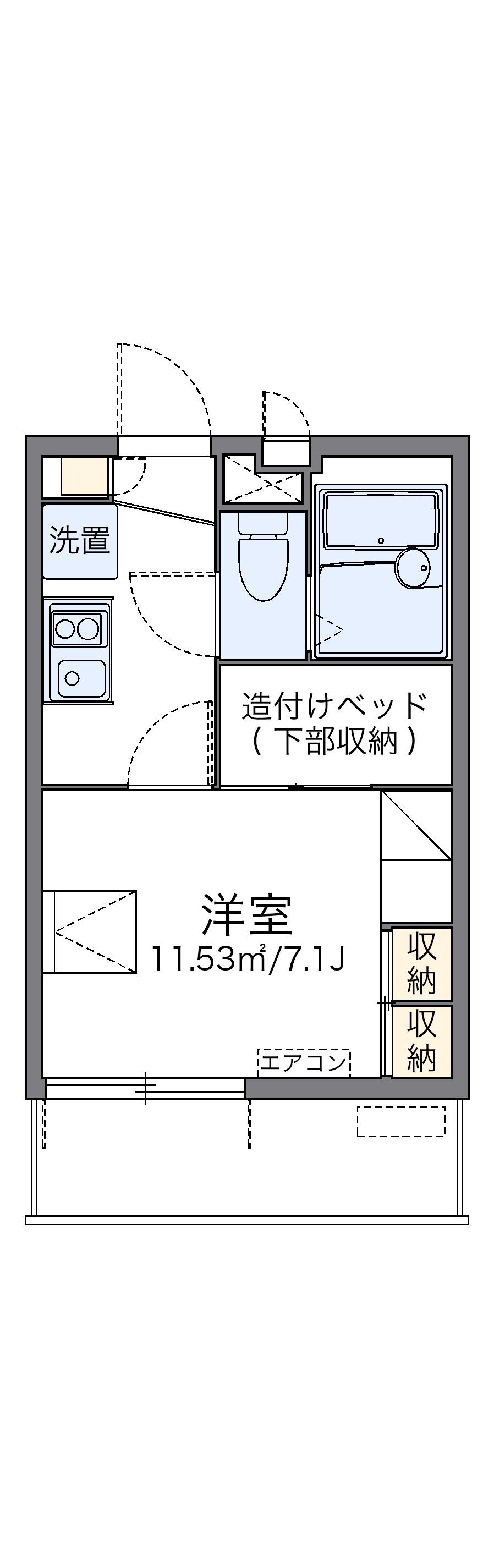 レオパレス春美Ⅱ(1K/2階)の間取り写真