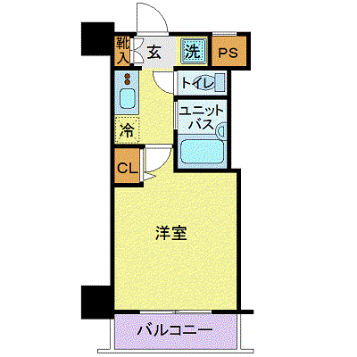 スカイコート芝壱番館(1K/4階)の間取り写真