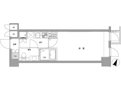 ル・リオン品川二葉(1K/5階)の間取り写真