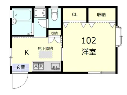 ルミナーレ東蒲田(1K/1階)の間取り写真