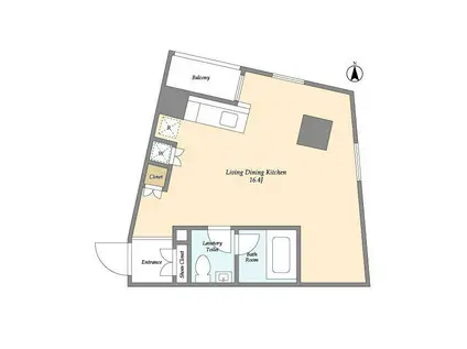 エスタート等々力(ワンルーム/4階)の間取り写真