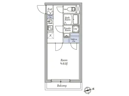 アトリオフラッツ奥沢(1K/2階)の間取り写真