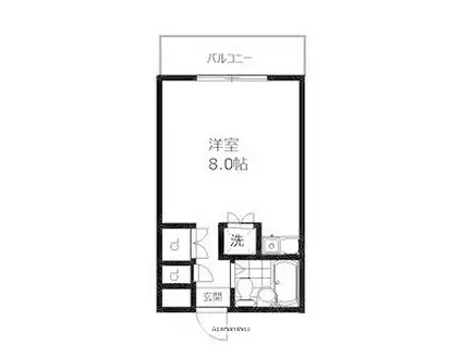 ネバーランド(ワンルーム/2階)の間取り写真