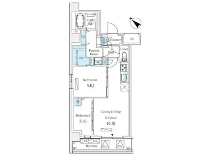 LUMICITY月島(2LDK/4階)の間取り写真