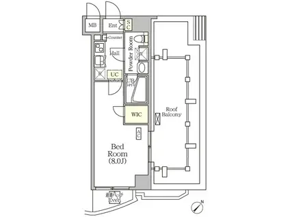 アジールコート門前仲町(1K/10階)の間取り写真
