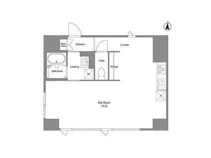 品川港南テラス(ワンルーム/7階)の間取り写真