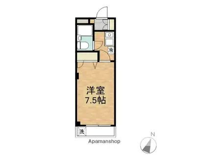 佃ビル(1K/2階)の間取り写真