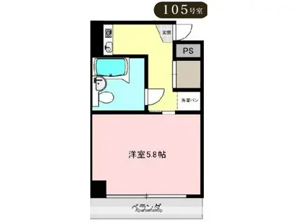 ピュアライフ松本(1K/1階)の間取り写真