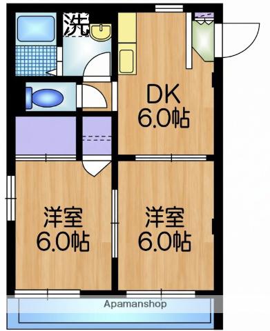 ソニヤコート(2DK/1階)の間取り写真