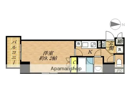 エフシティ亀戸(1K/8階)の間取り写真