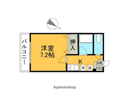 カーサフローラ(1K/2階)の間取り写真