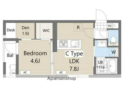 クレディ新小岩(1LDK/2階)の間取り写真