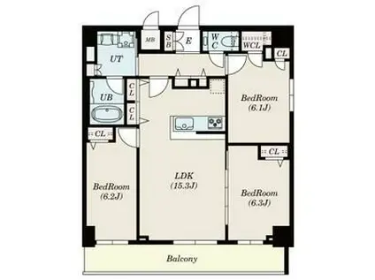 ALIVIS一之江(3LDK/8階)の間取り写真