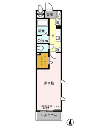 サンモール北小岩(1K/3階)の間取り写真