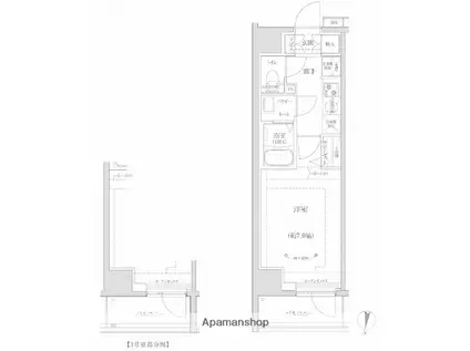 RELUXIA立石(1K/3階)の間取り写真