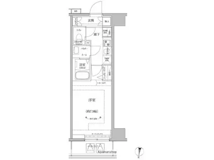 RELUXIA立石(1K/8階)の間取り写真