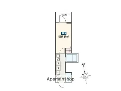 TOIVE新小岩(1K/1階)の間取り写真