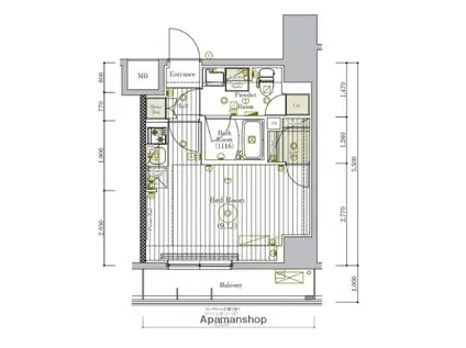 ミライズ新小岩マーロ(ワンルーム/7階)の間取り写真
