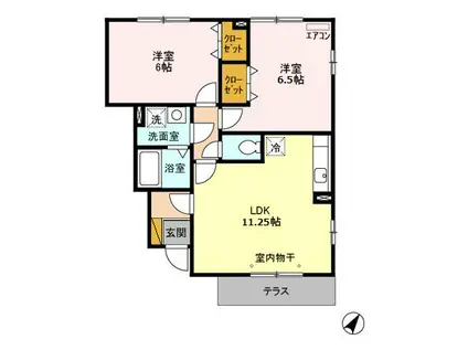 ドエルグランモア(2LDK/1階)の間取り写真