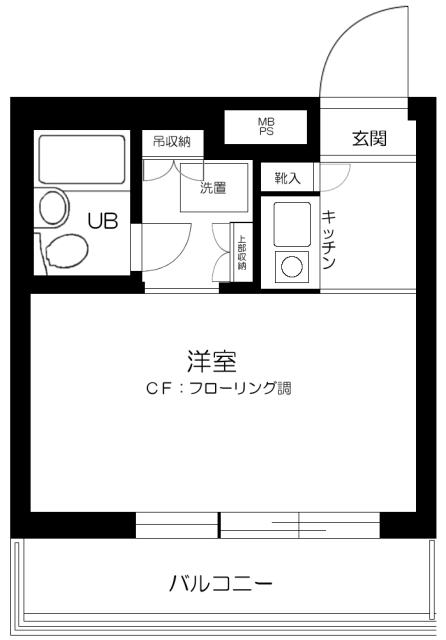 パレ・ドール高砂Ⅰ(ワンルーム/3階)の間取り写真