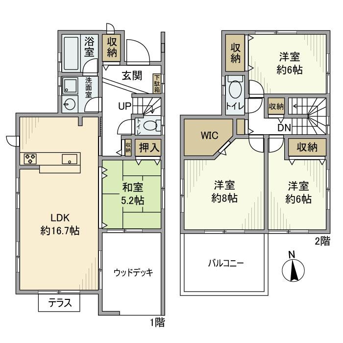 総武・中央緩行線 東船橋駅 徒歩6分 2階建 築8年(4LDK)の間取り写真