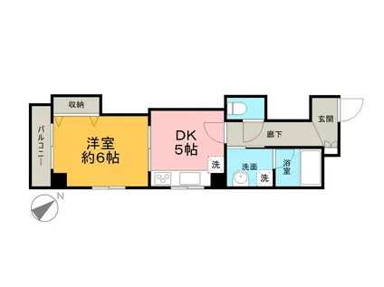 ファインコーポ平井(1DK/2階)の間取り写真