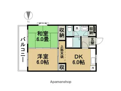 シャトレーⅡ(2DK/1階)の間取り写真