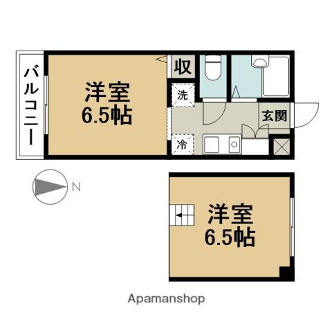 はーとらんどY(1K/2階)の間取り写真