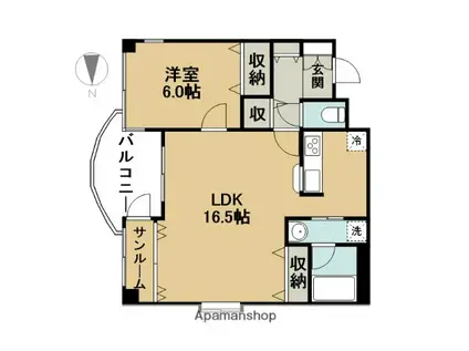 カスタム南葛西(1LDK/6階)の間取り写真