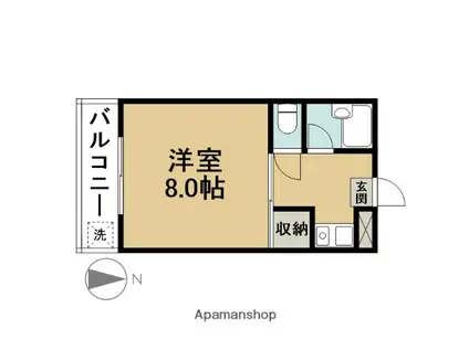 松屋コーポ(1K/3階)の間取り写真