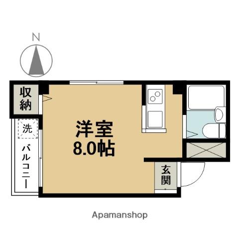 シャインⅠ(1K/2階)の間取り写真