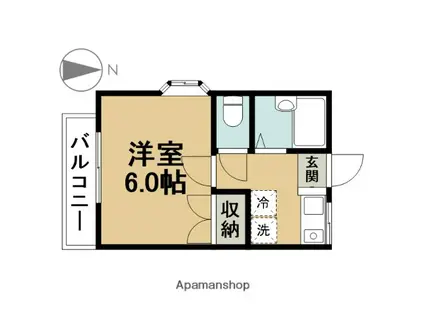 第6松屋コーポ(1K/2階)の間取り写真